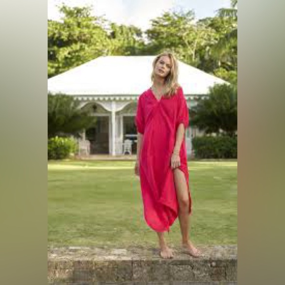LAKE Red Maxi Dress Caftan large